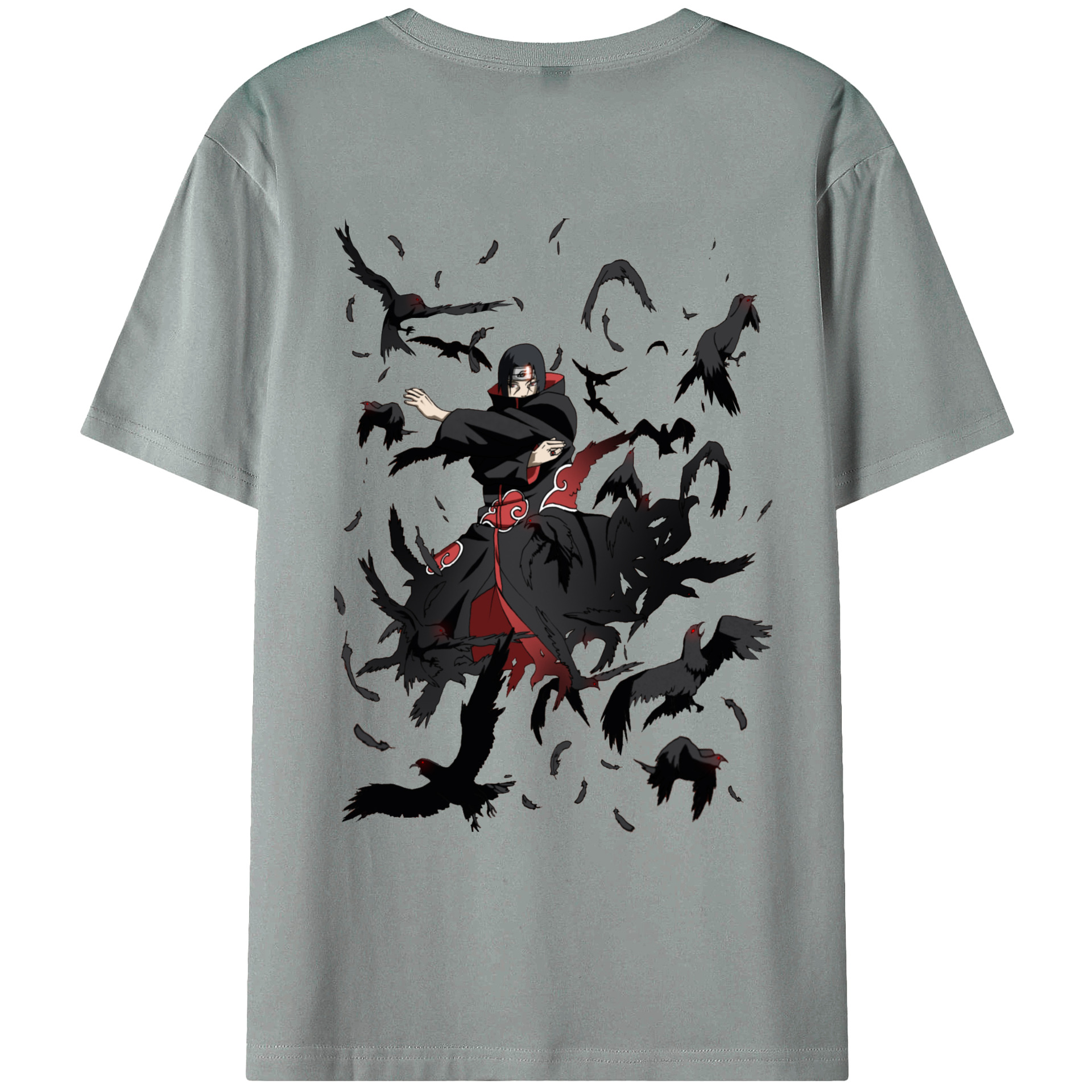 （画像用） NARUTO -ナルト- うちは イタチ Uchiha Itachi 綿100％ メンズ半袖Tシャツ（バックプリント） 通気性